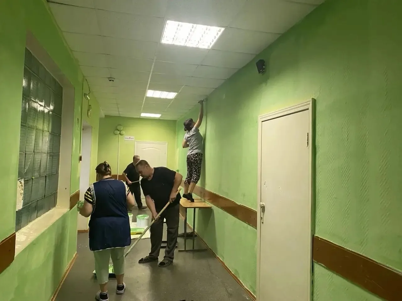 В школе идёт ремонт...