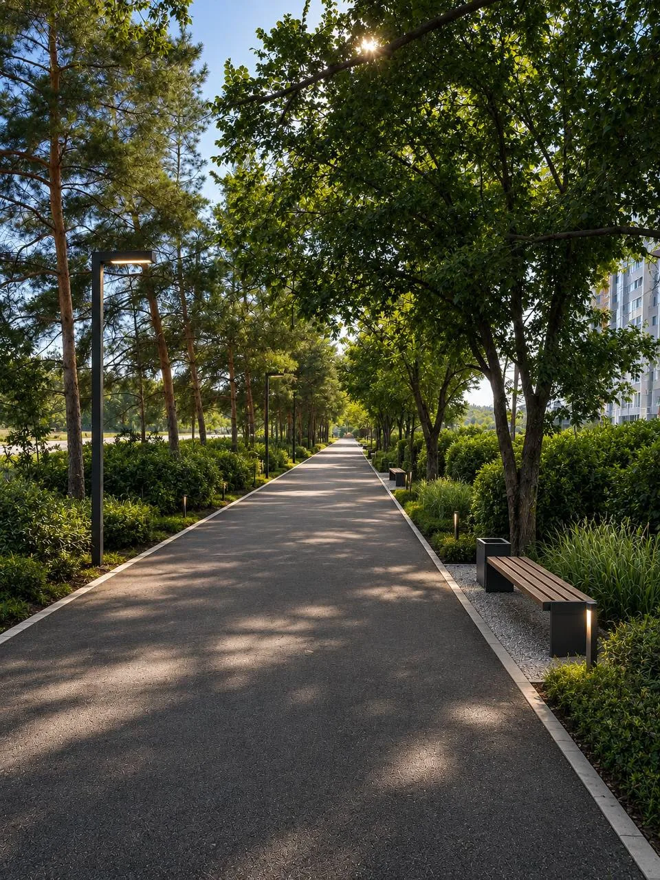 🌳Благоустроенная аллея в ЖК «Притяжение»!