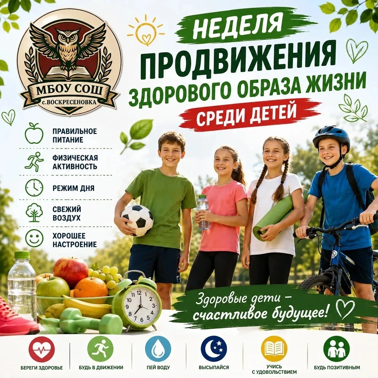 🌿 Неделя продвижения здорового образа жизни среди детей 💚