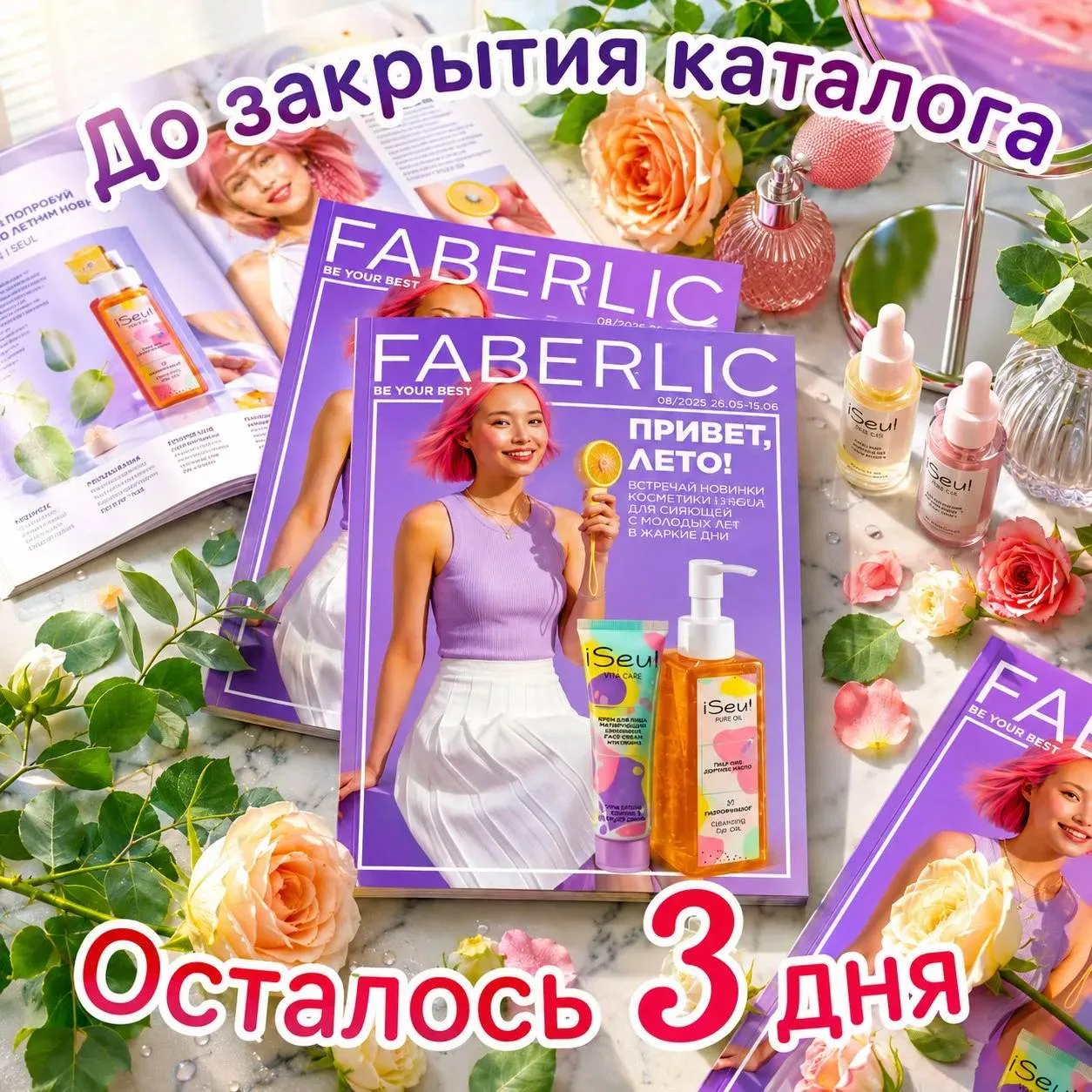 Дорогие друзья, осталось 3 дня каталога 08 2026. Он действует с 25 мая по 14 июня.
