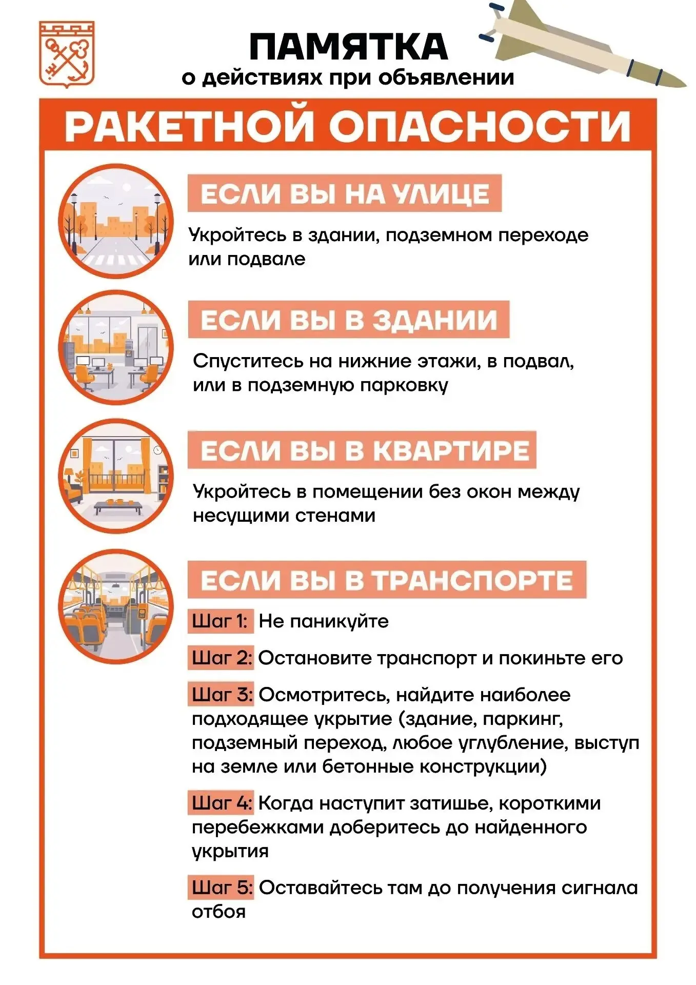 Комитет правопорядка и безопасности Ленинградской области напоминает правила действий п...