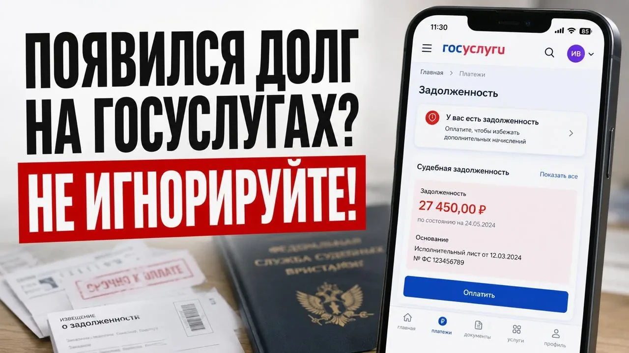 ⚠️ Увидели долг на Госуслугах? Не игнорируйте