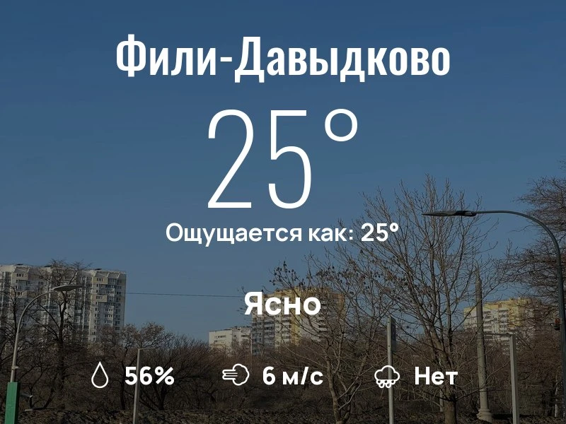 Что с погодой в Фили-Давыдково?