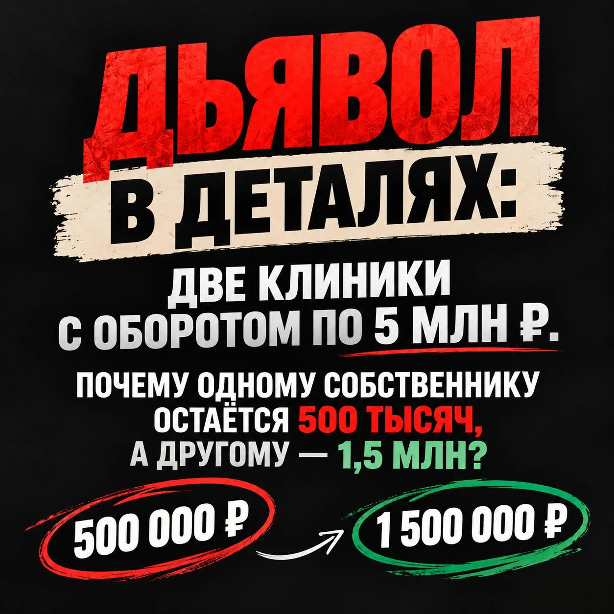 Дьявол в деталях: две клиники с оборотом по 5 млн ₽. Почему одному собственнику остаётс...