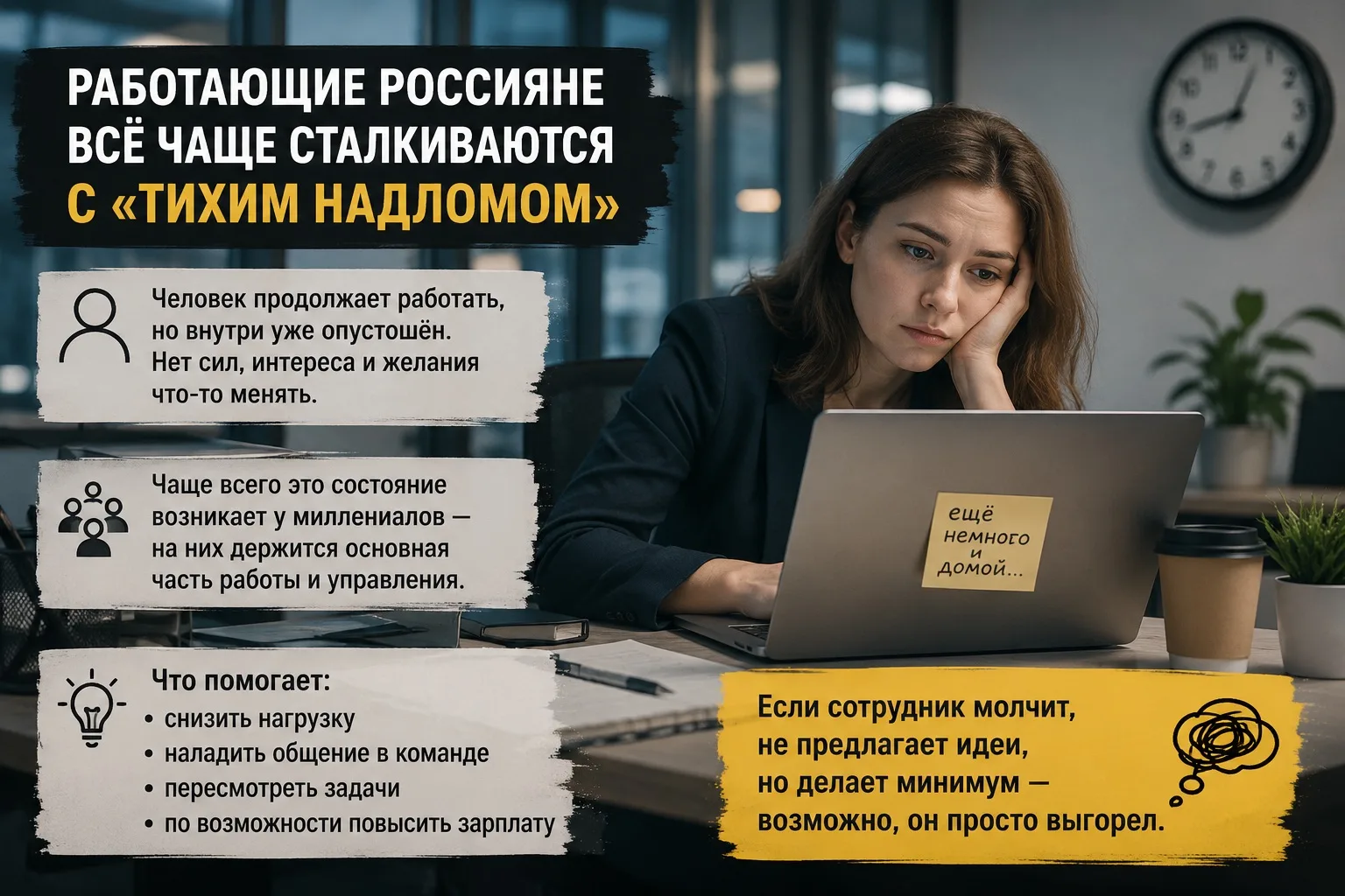 😮 Работающие россияне всё чаще сталкиваются с «тихим надломом»