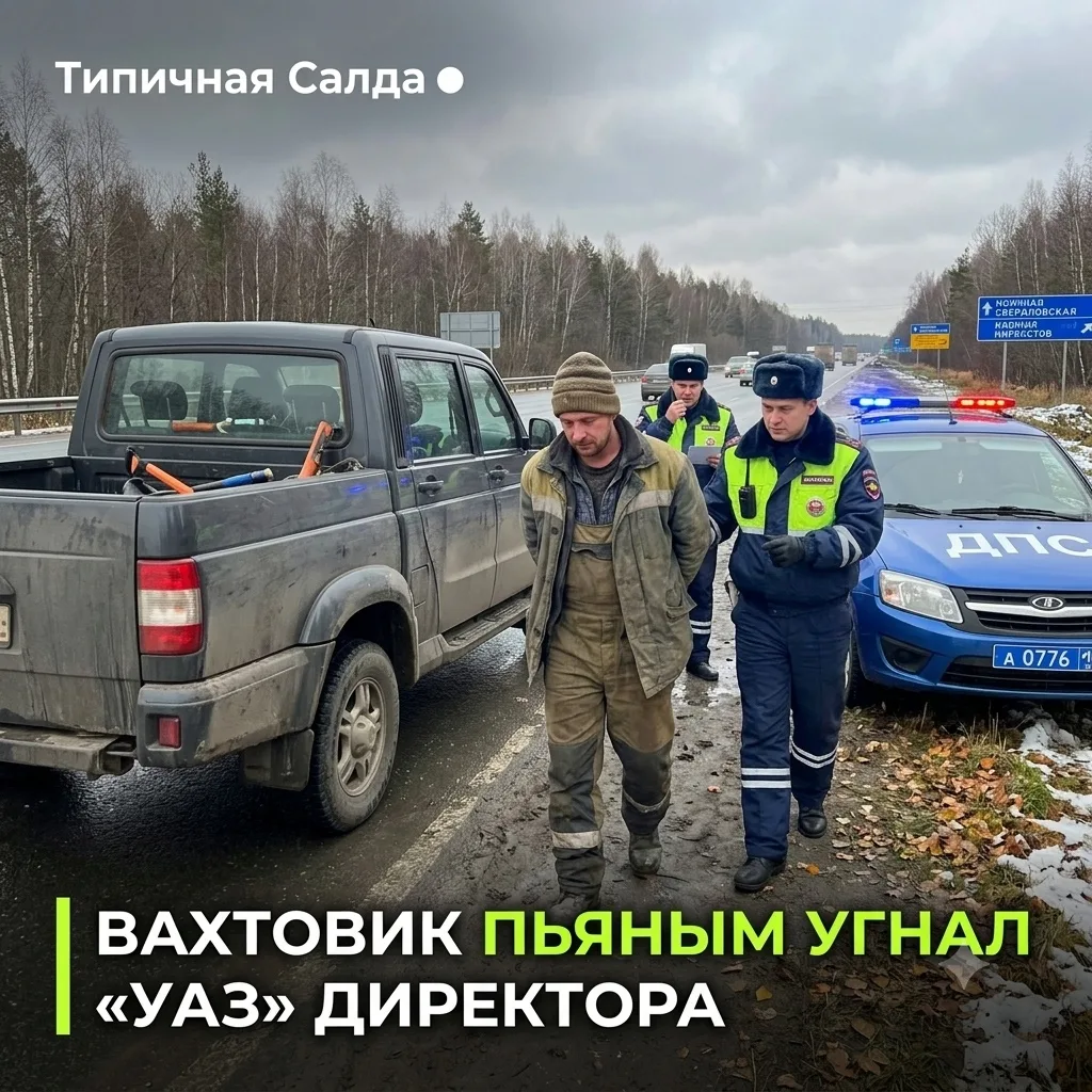 ​🚙 Командировка не задалась: вахтовик угнал служебный «УАЗ», чтобы уехать из Салды домой