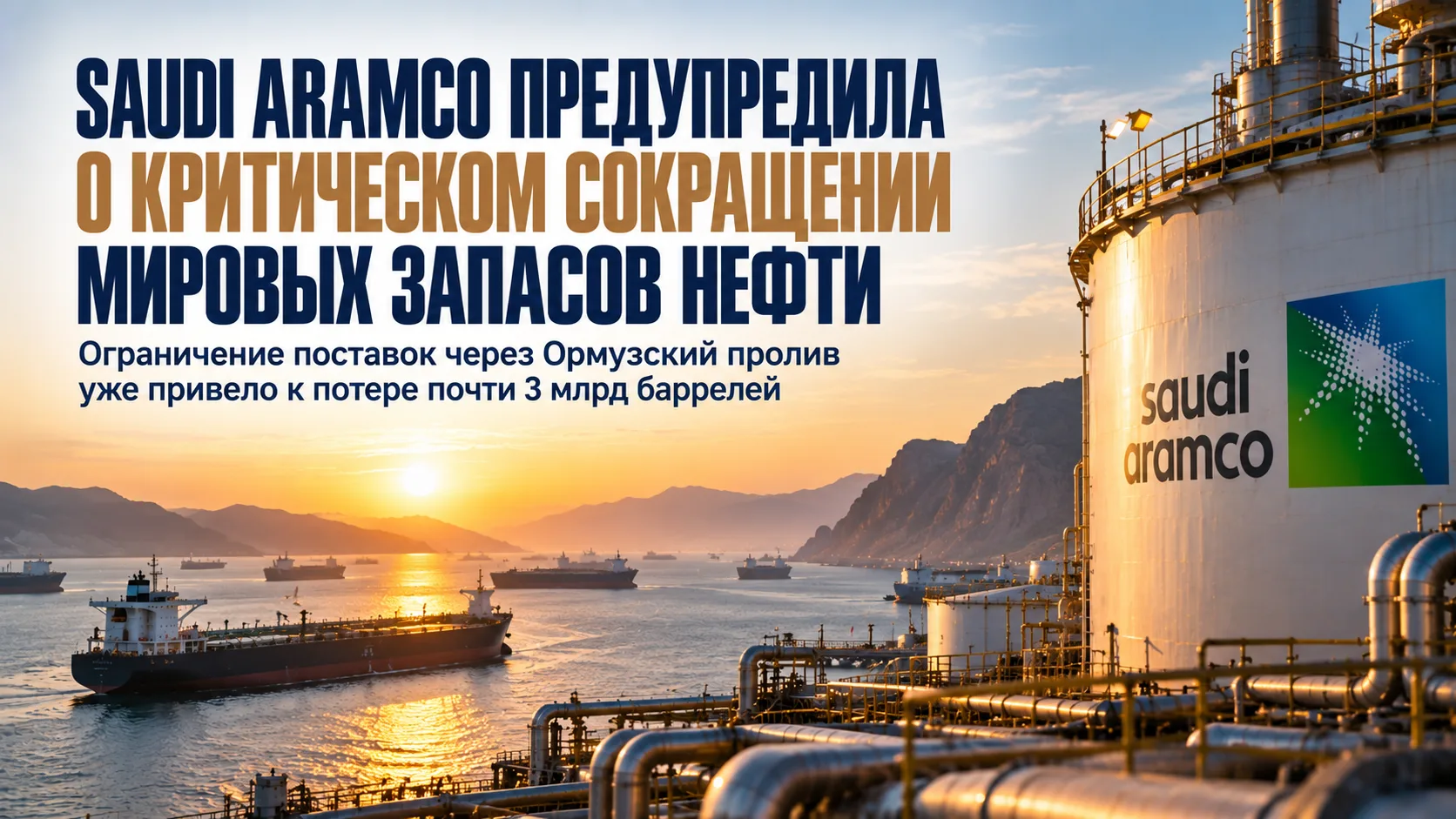 ⬇️Saudi Aramco предупредила о критическом сокращении мировых запасов нефти.
