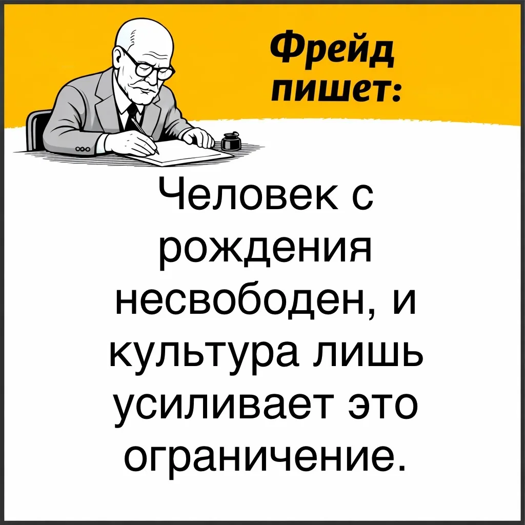 Фрейд напоминает, что с самого детства мы сталкиваемся с правилами: родители требуют хорошего поведе