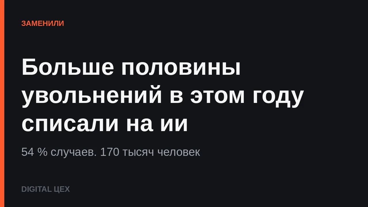 БОЛЬШЕ ПОЛОВИНЫ УВОЛЬНЕНИЙ В ЭТОМ ГОДУ СПИСАЛИ НА ИИ