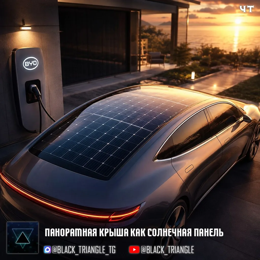 ☝🏻Панорамная крыша электромобиля превращается в солнечную панель