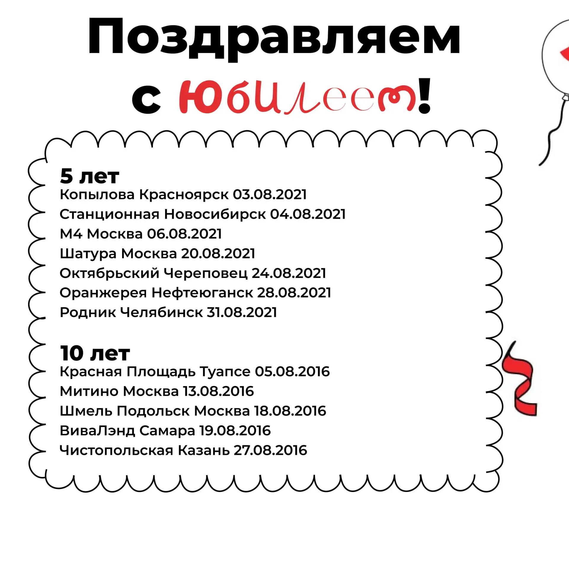 Поздравляем с юбилеем 🥳

Спасибо каждой команде за вклад в общее дело, энергию и ежедневную работу.