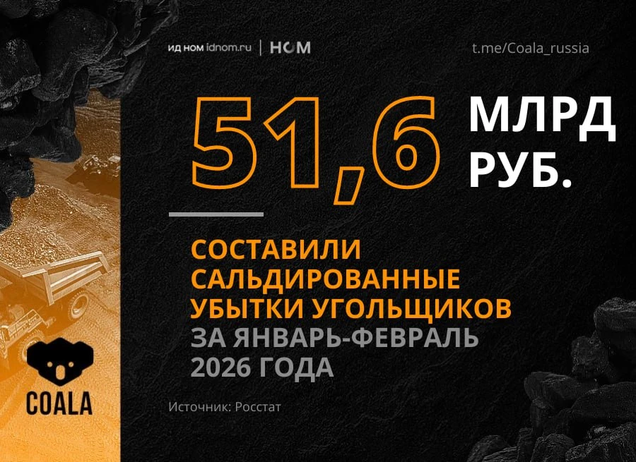Финансовые показатели угольщиков продолжают прощупывать дно.  По данным Росстата, в январе–феврале с