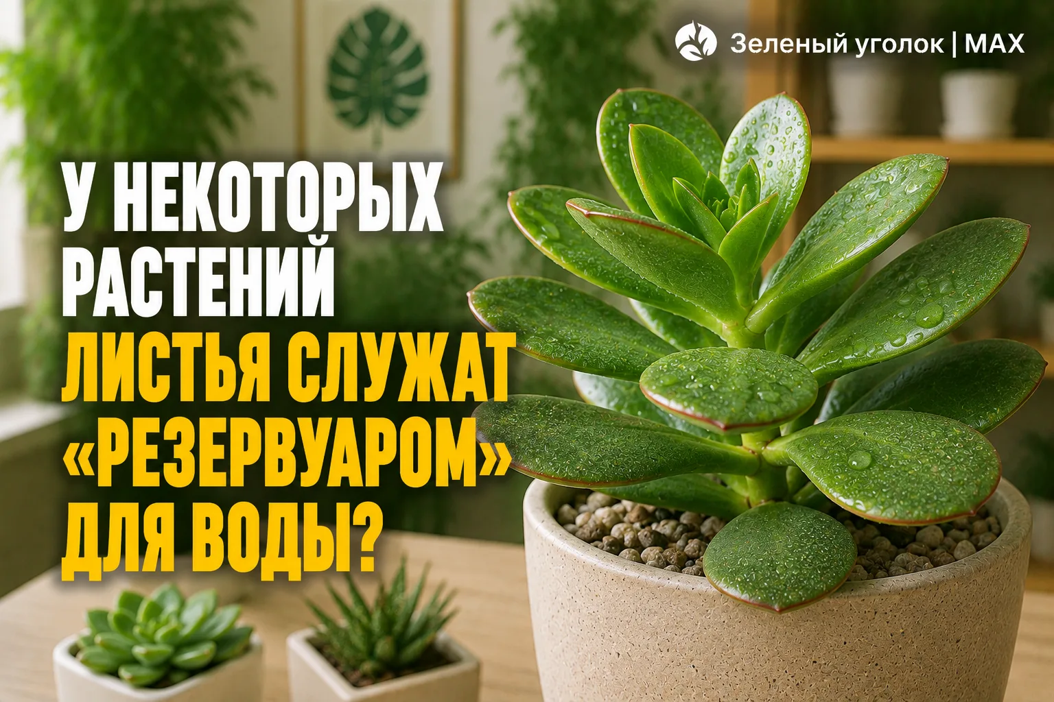 У НЕКОТОРЫХ РАСТЕНИЙ ЛИСТЬЯ СЛУЖАТ «РЕЗЕРВУАРОМ» ДЛЯ ВОДЫ?