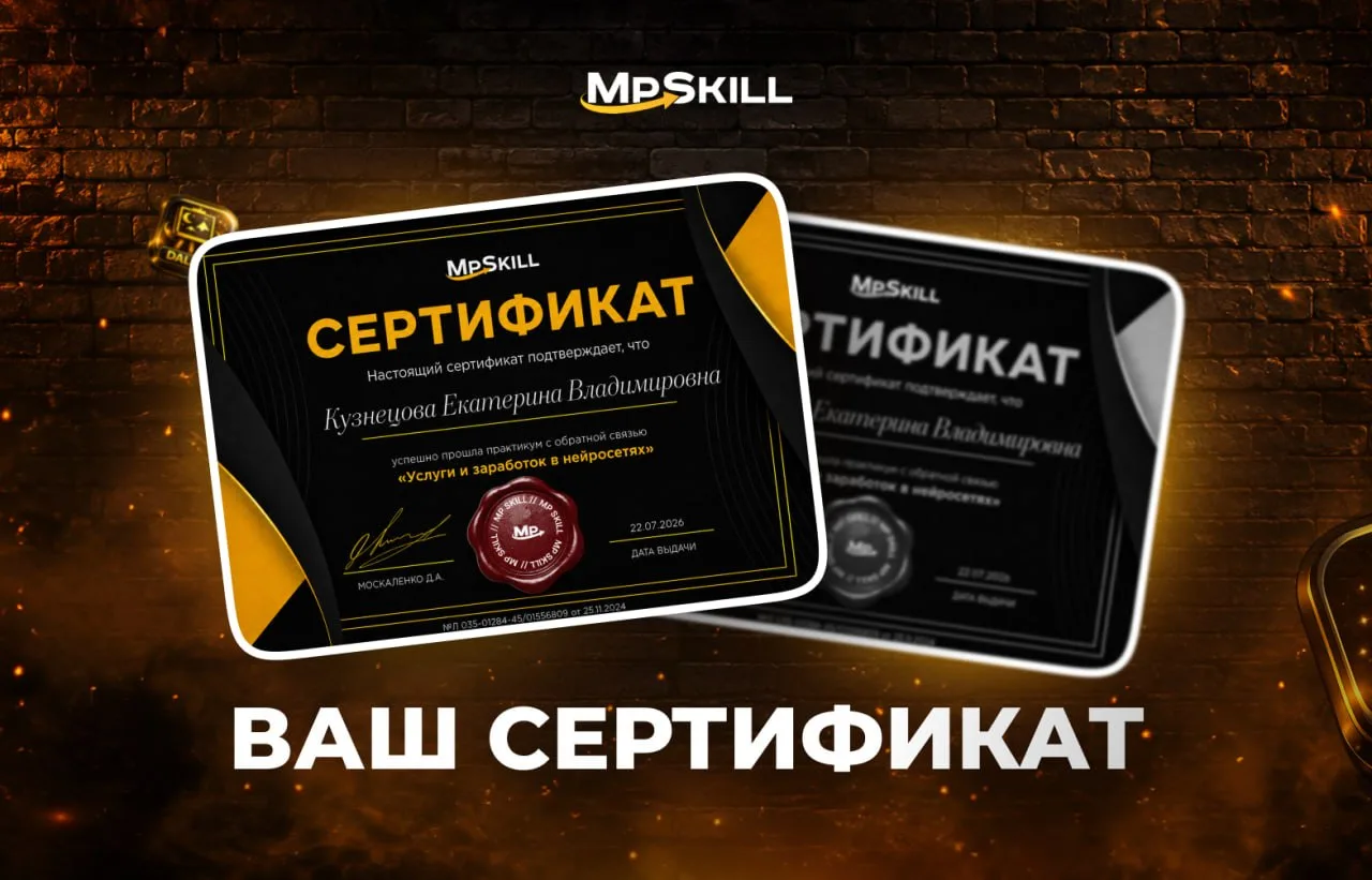 🎓 Ваш сертификат о прохождении практикума.