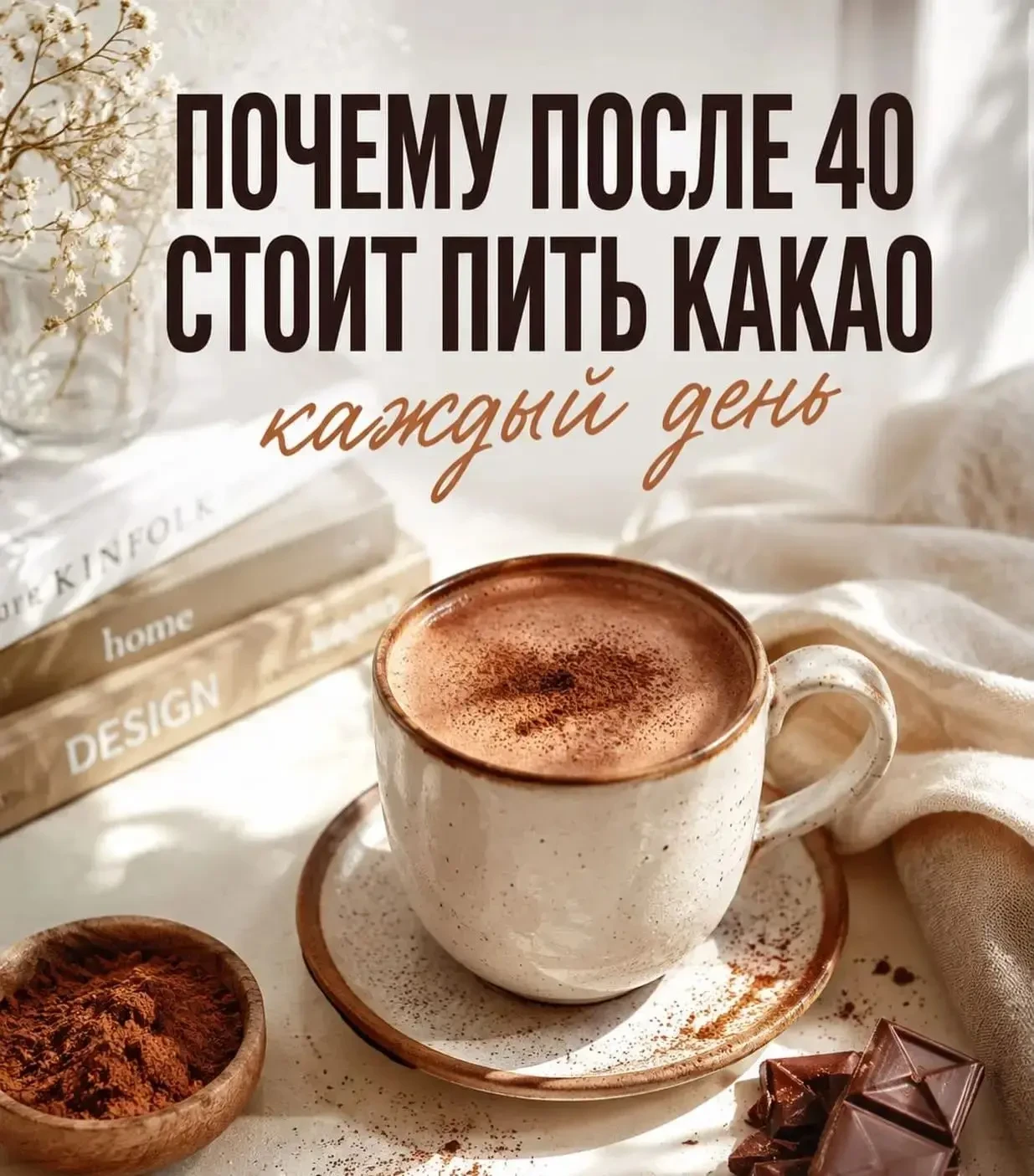 ☕ Почему после 40 стоит пить какао каждый день?
