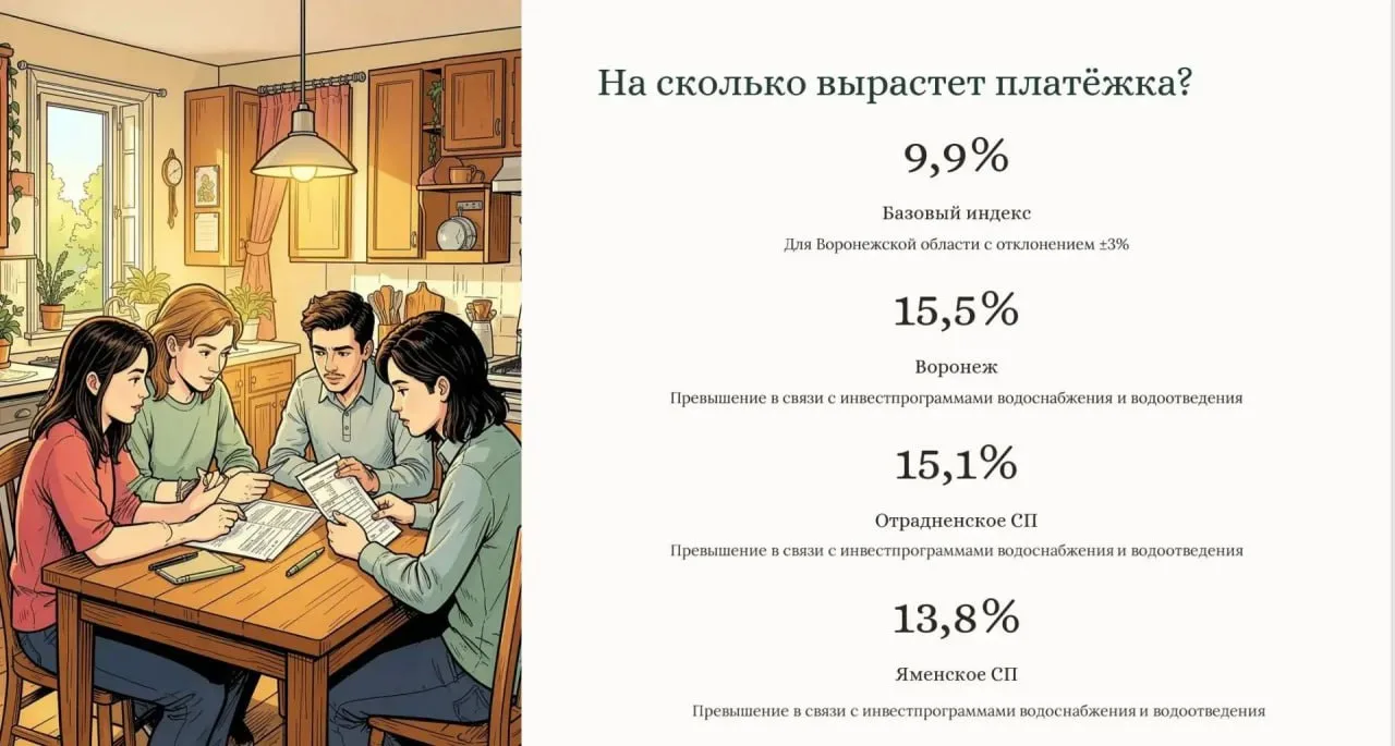 ❗️ В Воронеже с 1 октября на 15,5% подорожало ЖКХ лишь для 3% горожан
