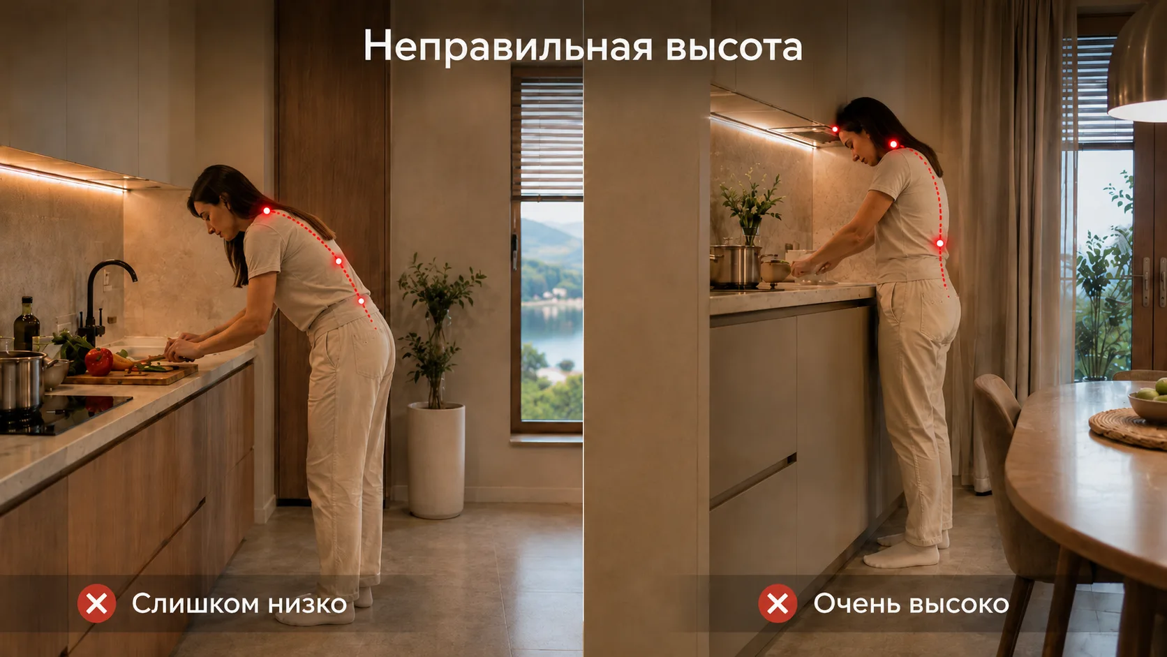 ❗️Неправильная высота столешницы напоминает о себе каждый день