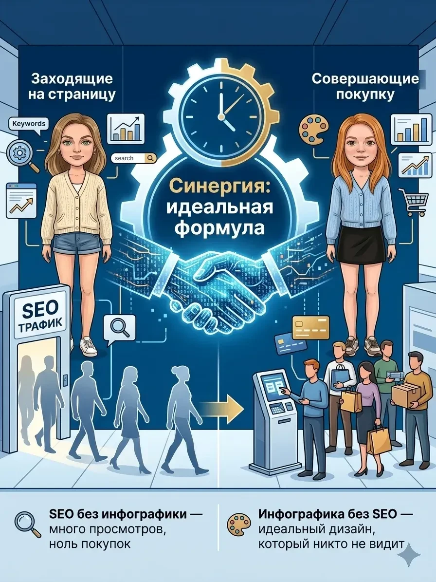 Почему SEO без инфографики не продаёт?     
                                               
 ▌ Синер