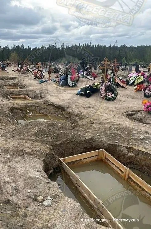 🪦 Могилы заливает водой на кладбище в Костомукше