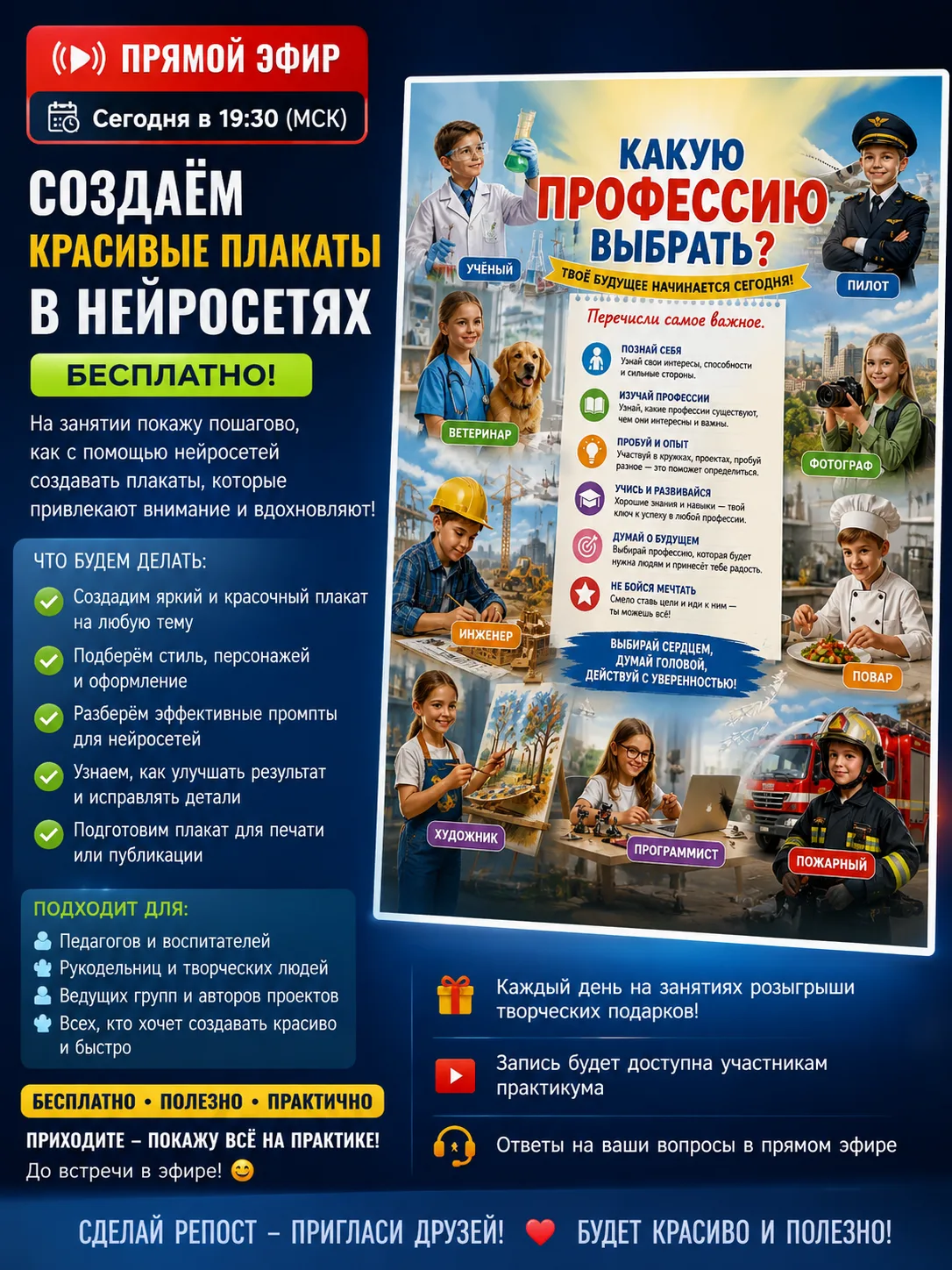 Красивые красочные плакаты на любую тему за 2 минуты
