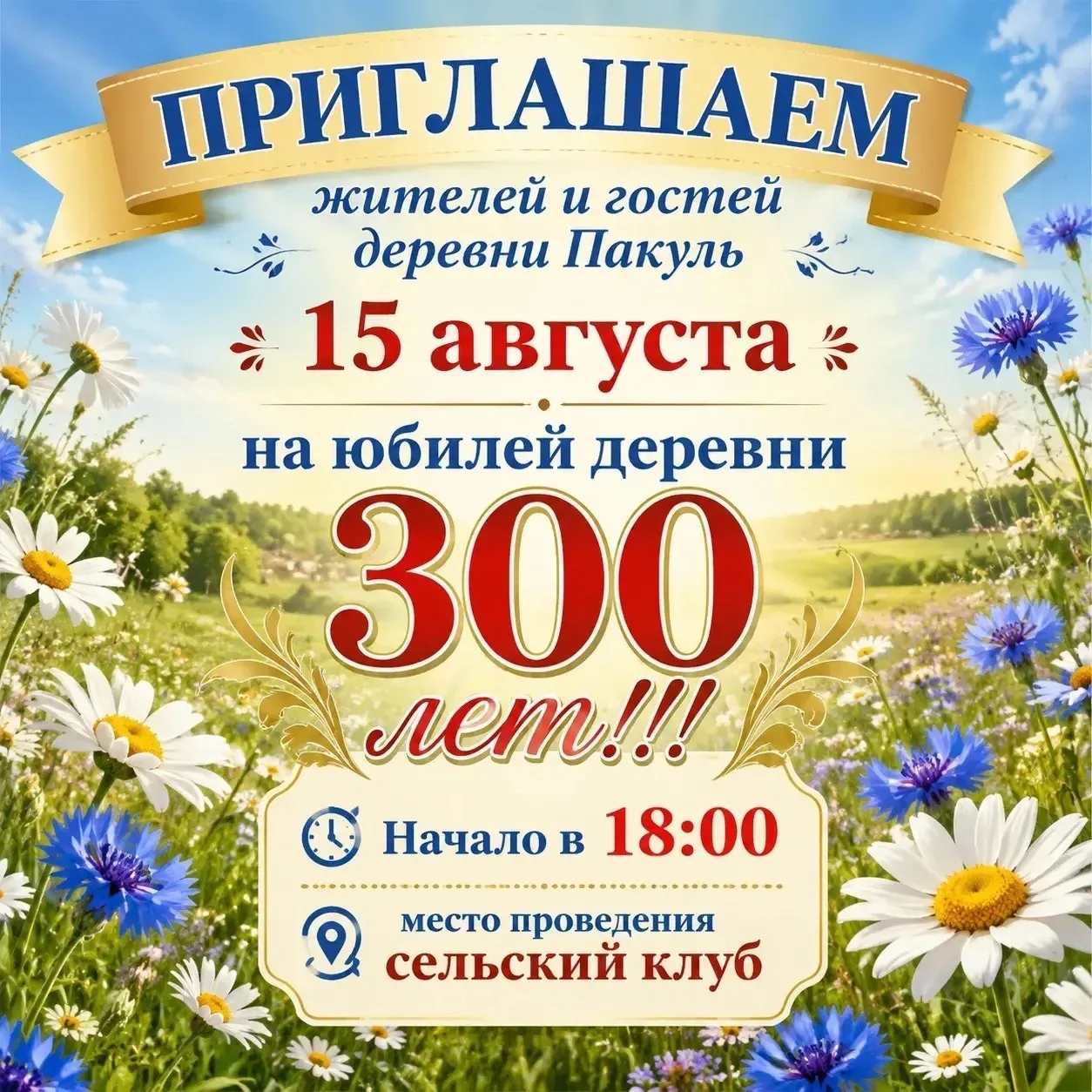 Приглашаем всех на юбилей деревни Пакуль!☀️