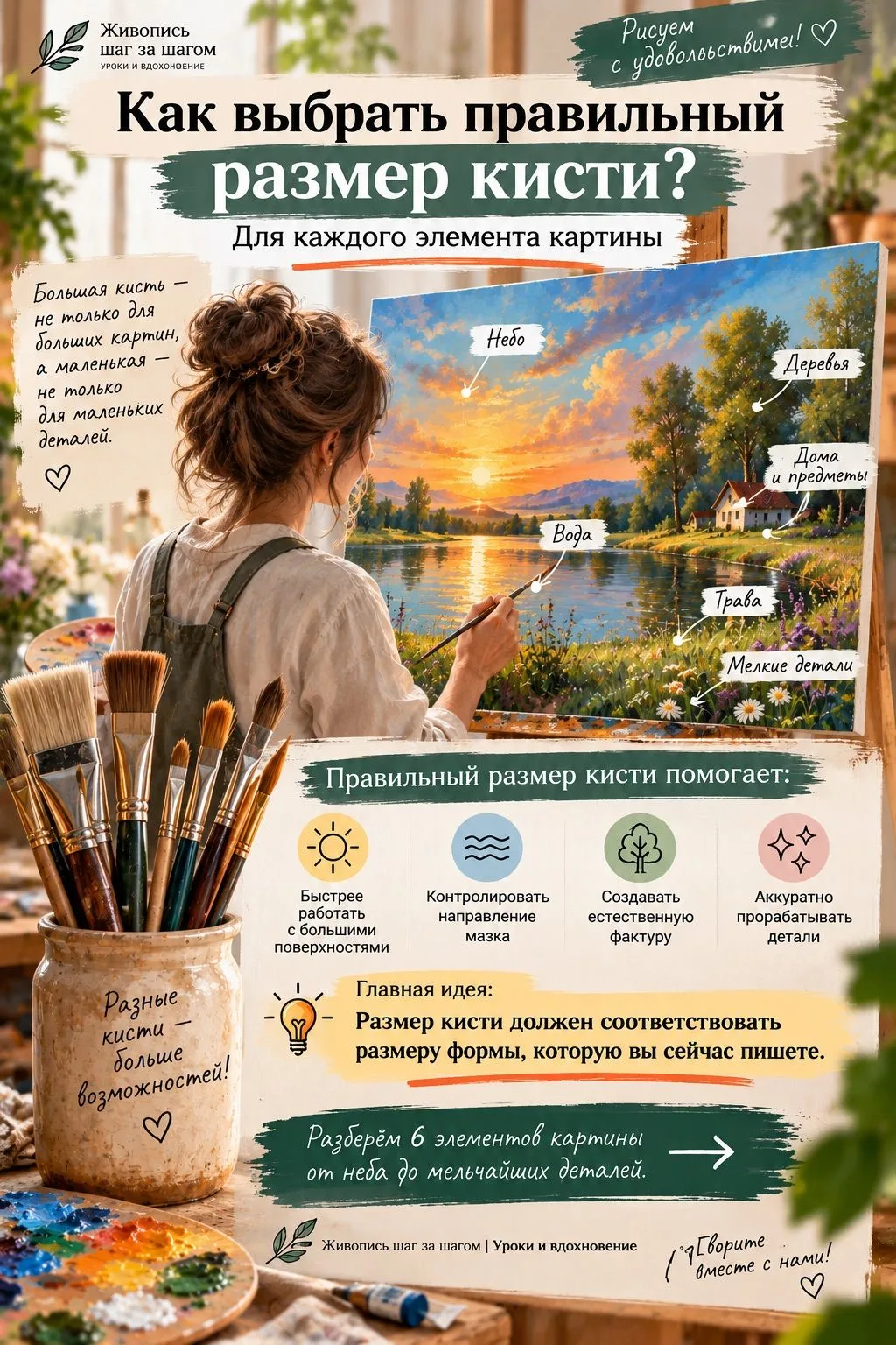 🖌 Как выбрать правильный размер кисти?