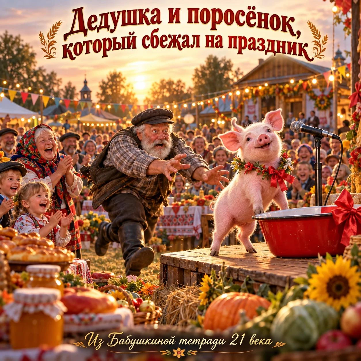 №89 — «Дедушка и поросёнок, который сбежал на праздник»