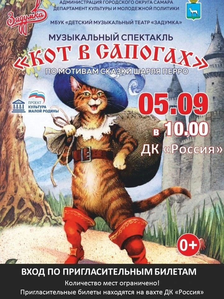 Музыкальный спектакль "Кот в сапогах" в Отрадном