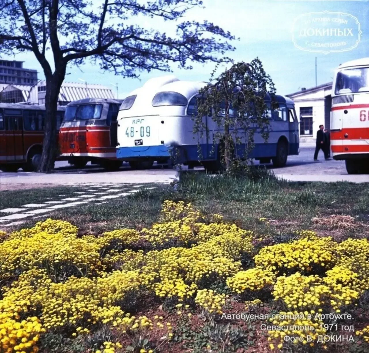 🎞Стоянка автобусов в Артбухте у причалов. 1971 год.
