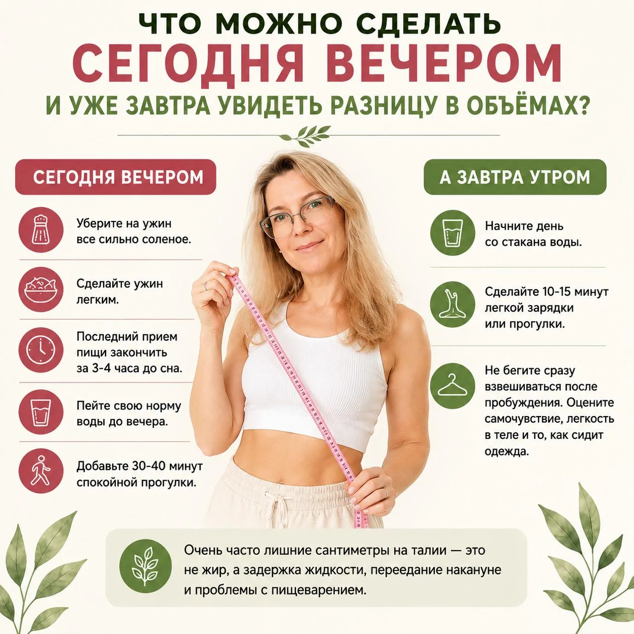 Что можно сделать сегодня и уже завтра увидеть разницу в объемах?