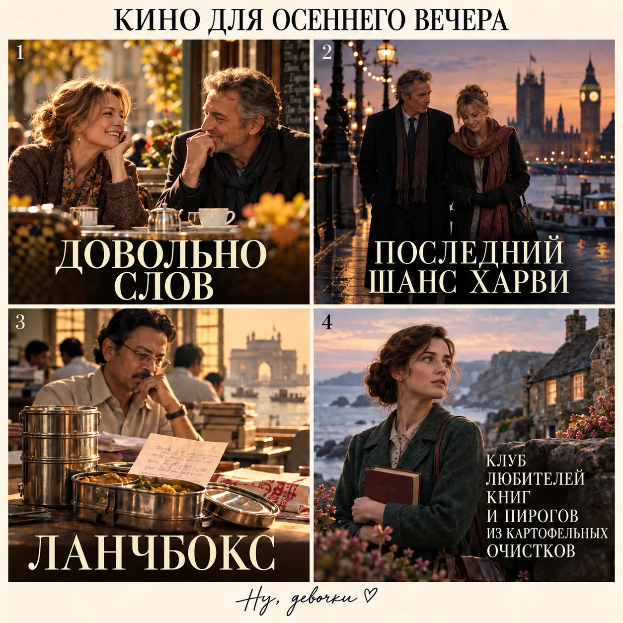 Девочки, сегодня выбираем кино для осеннего вечера 🍂🎬