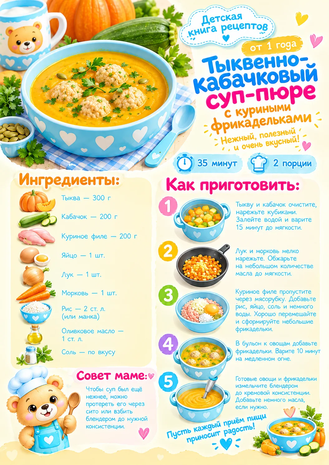 Супчики для малышей от года