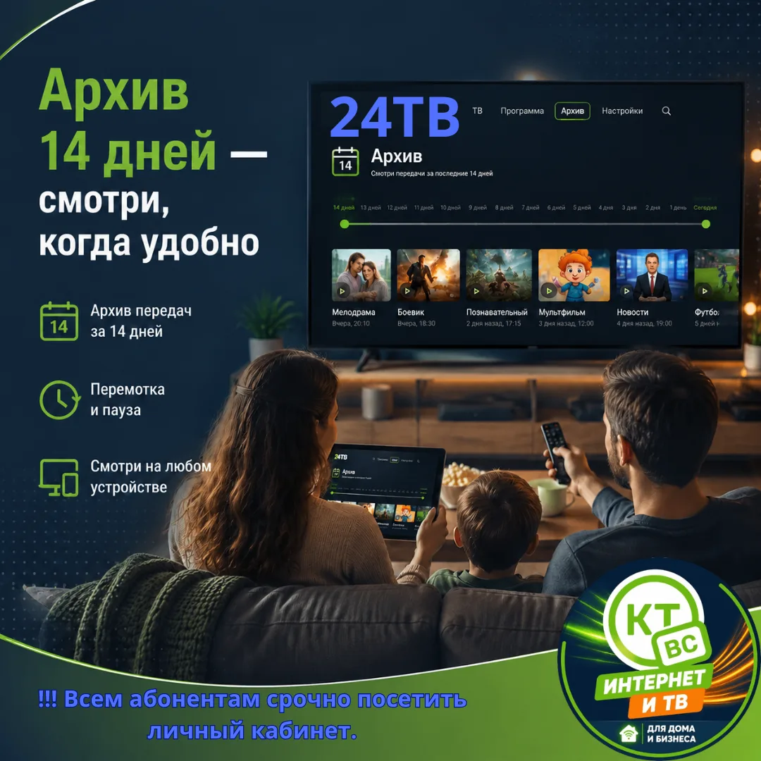 Что такое архив эфира и почему он есть не у всех каналов ?
—--------------
 Важное напоминаем - всем