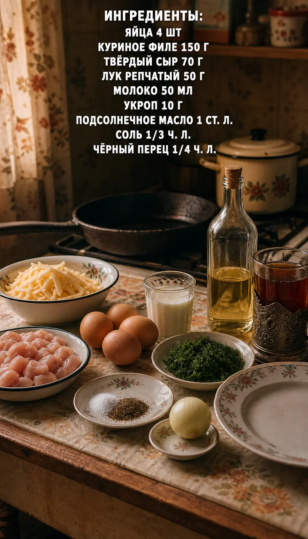 Омлет с курицей