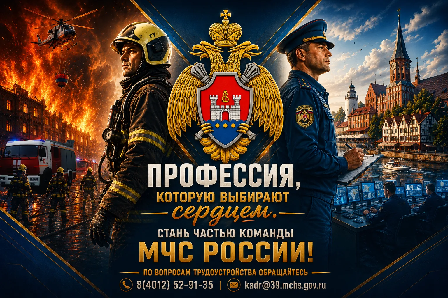 🔥Главное управление МЧС России по Калининградской области приглашает на службу по контракту на долж