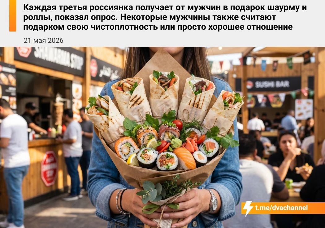 Каждая третья россиянка получает от мужчин шаурму и роллы — парни реально считают это п...