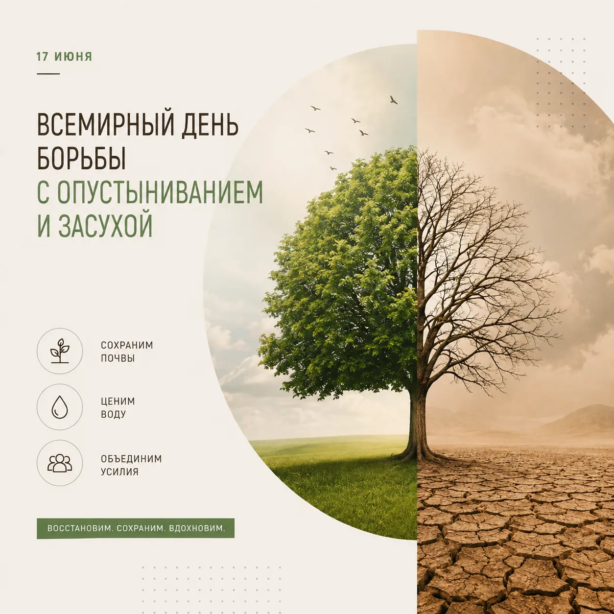 Всемирный день борьбы с опустыниванием: дайте земле дышать.

Друзья, сегодня не просто день в календ