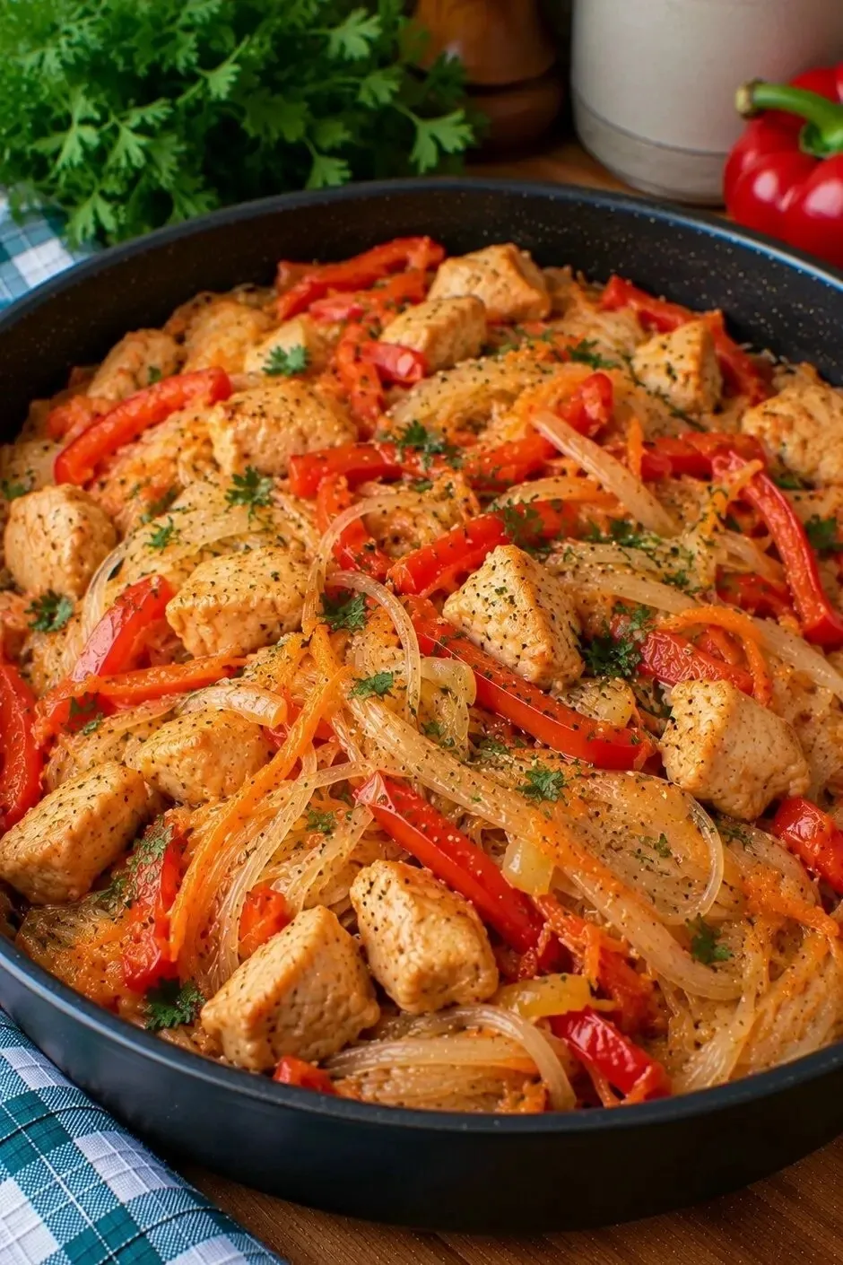 🍜 Фунчоза с курицей и овощами