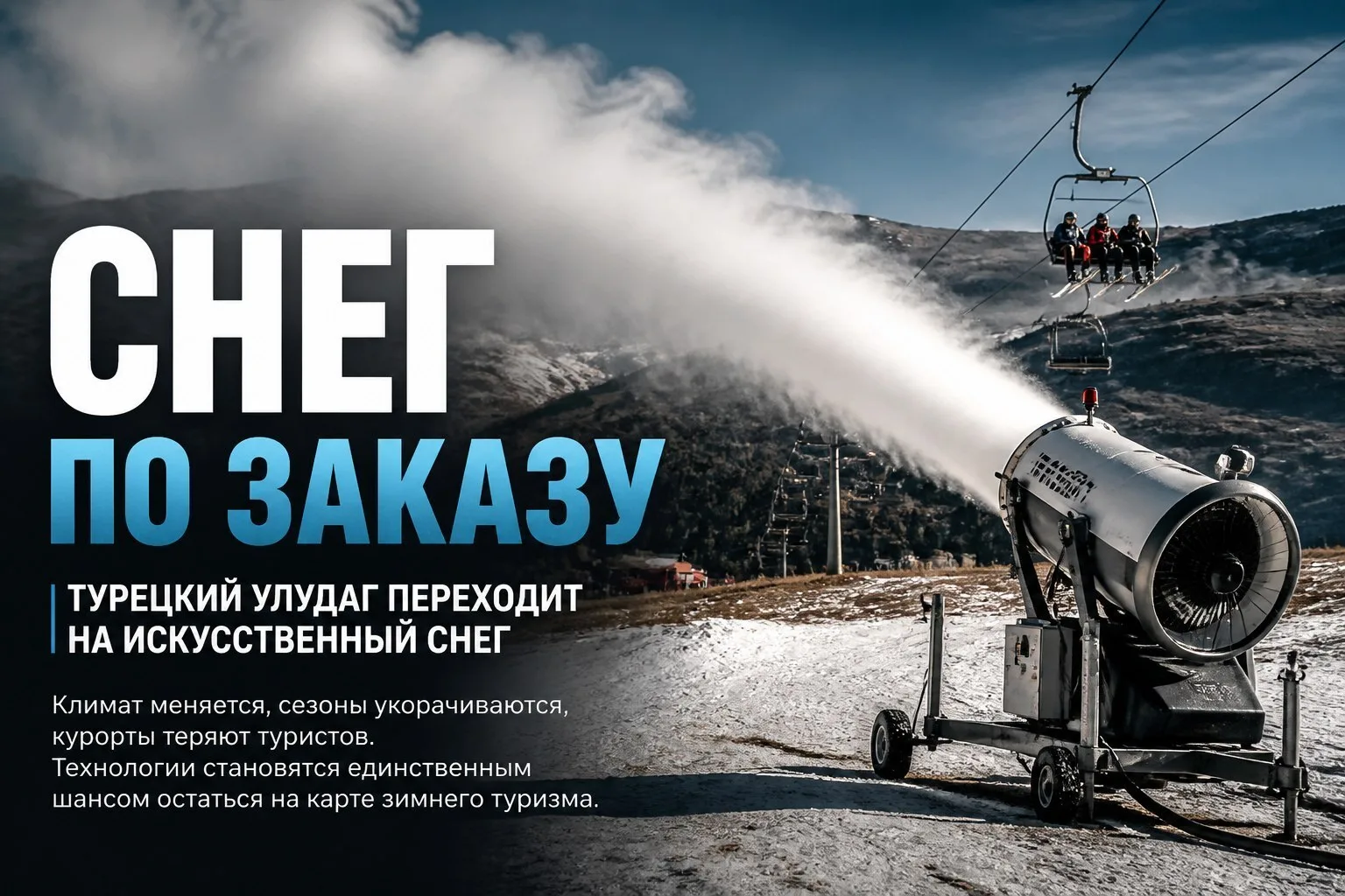 ❄️ Турецкий Улудаг переходит на искусственный снег — природа уходит в отпуск