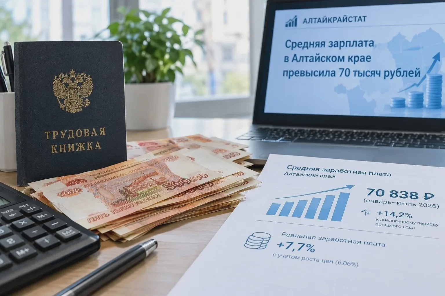Зарплата на Алтае перевалила за 70 тысяч