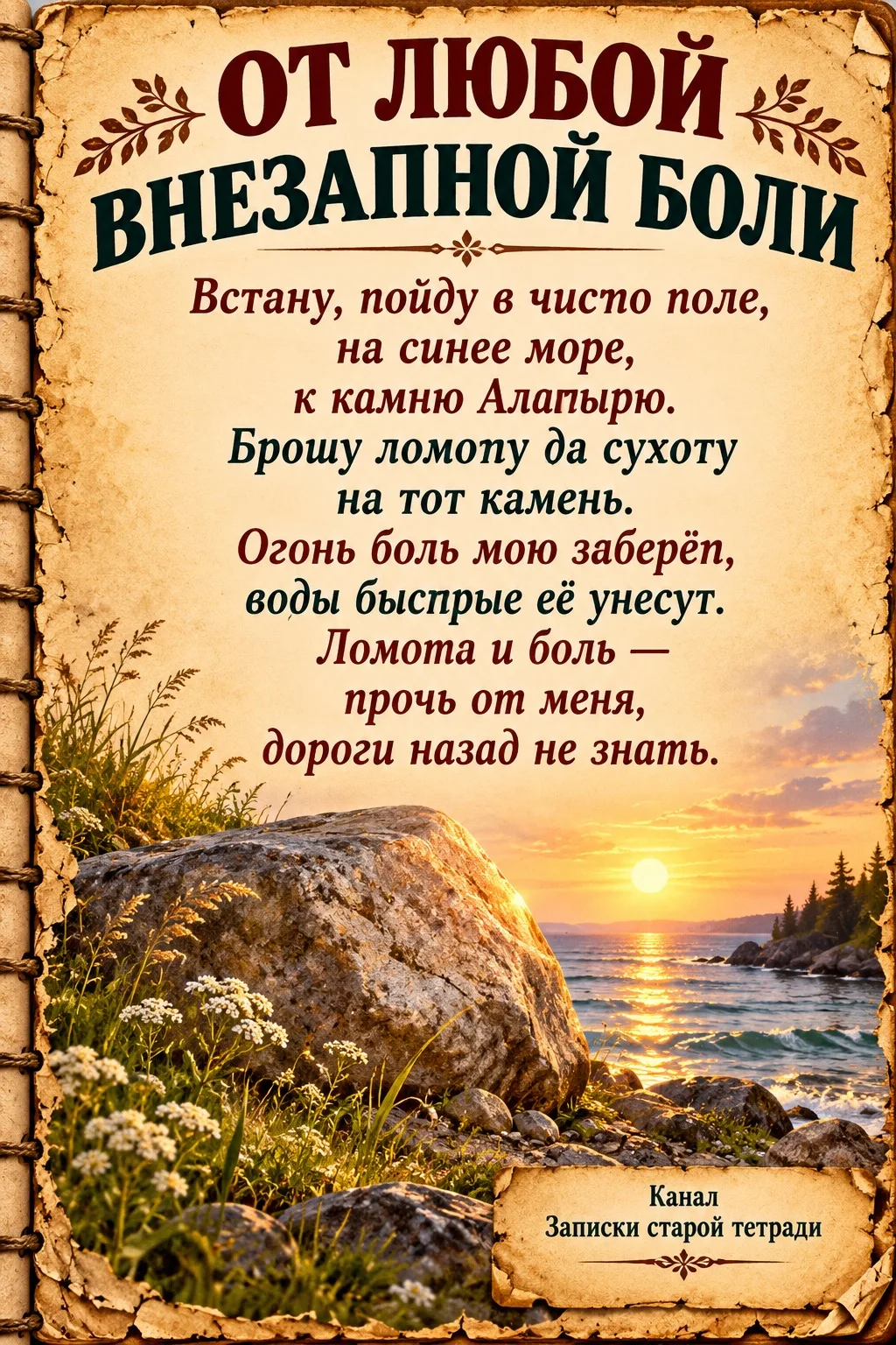 🌿 Если внезапно прихватила боль, остановитесь, спокойно сядьте и несколько раз глубоко...