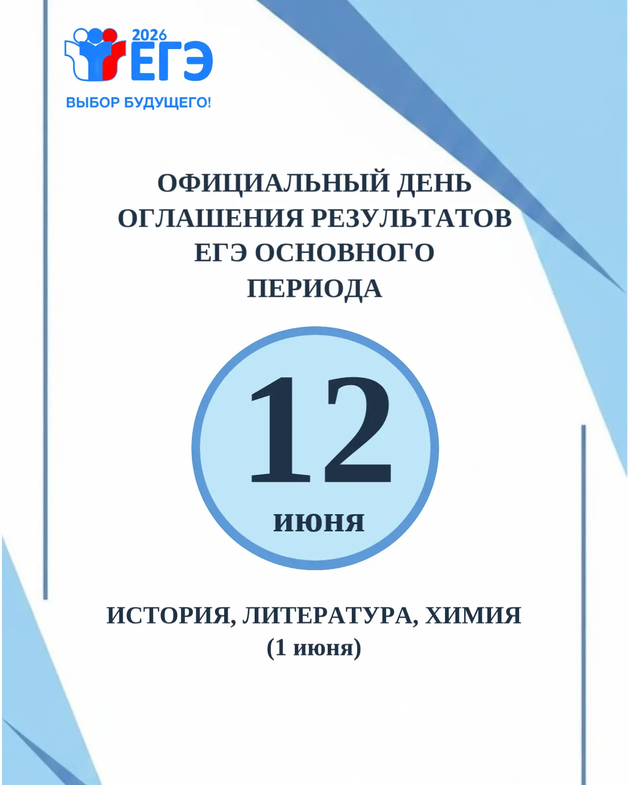Об официальном дне оглашения результатов ЕГЭ основного периода