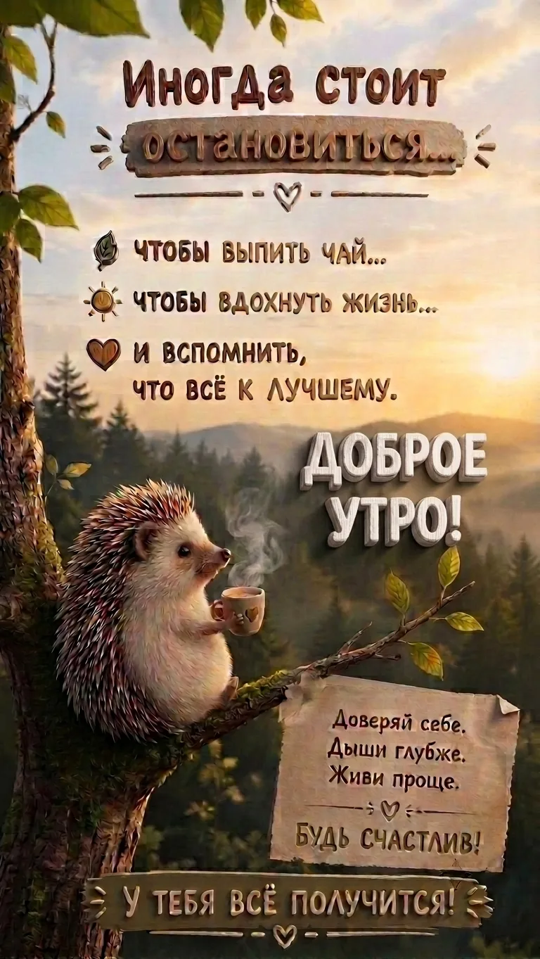 Доверяй себе. Дыши глубже. Живи проще. Будь счастлив!