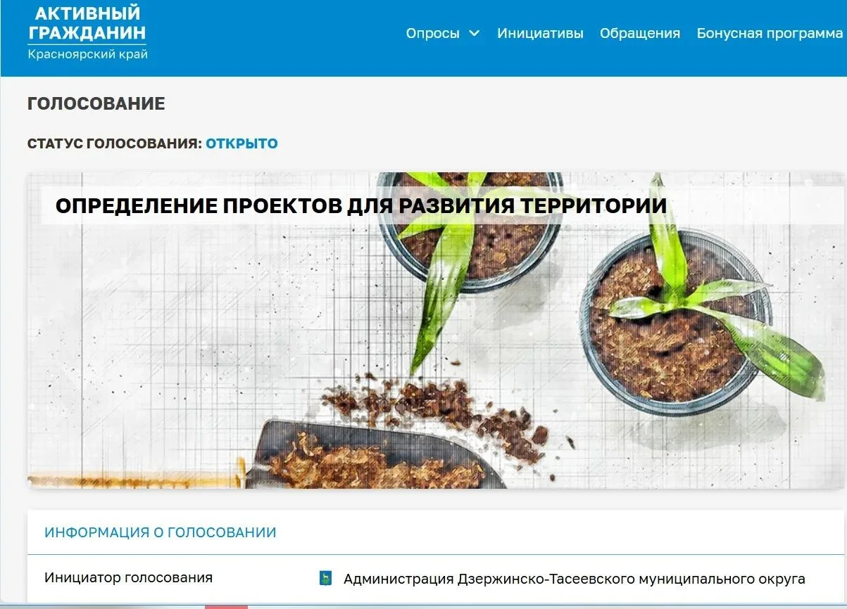 Жители Дзержинско-Тасеевского муниципального округа могут выбрать проекты для реализаци...