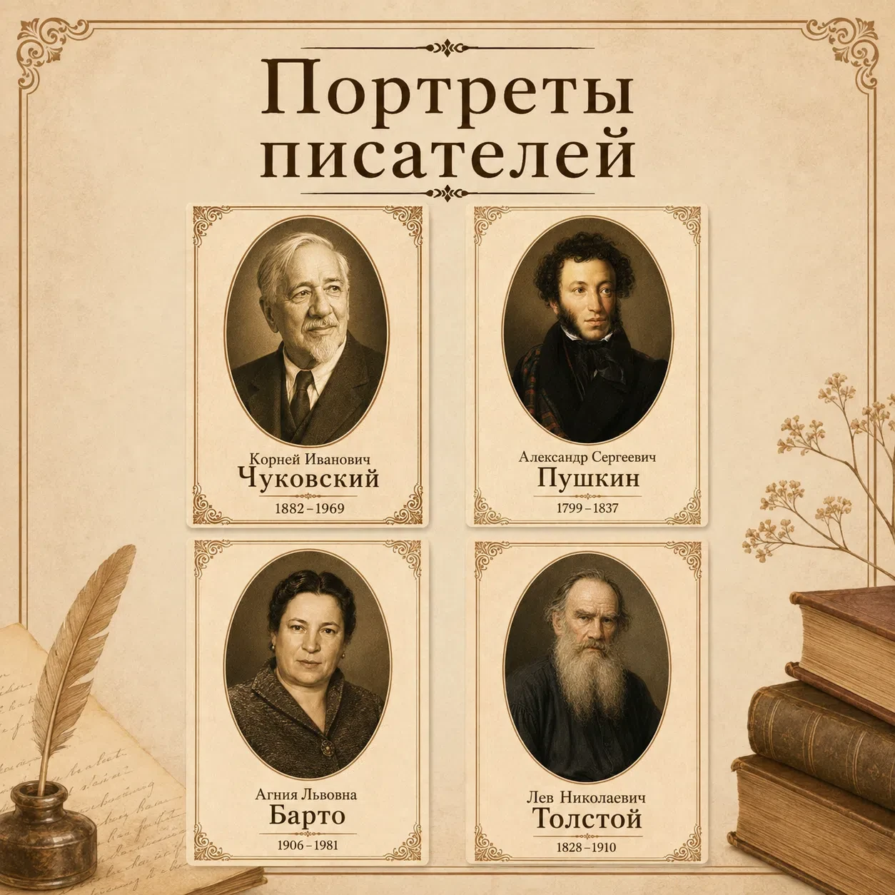 📚 НОВИНКА. Портреты писателей