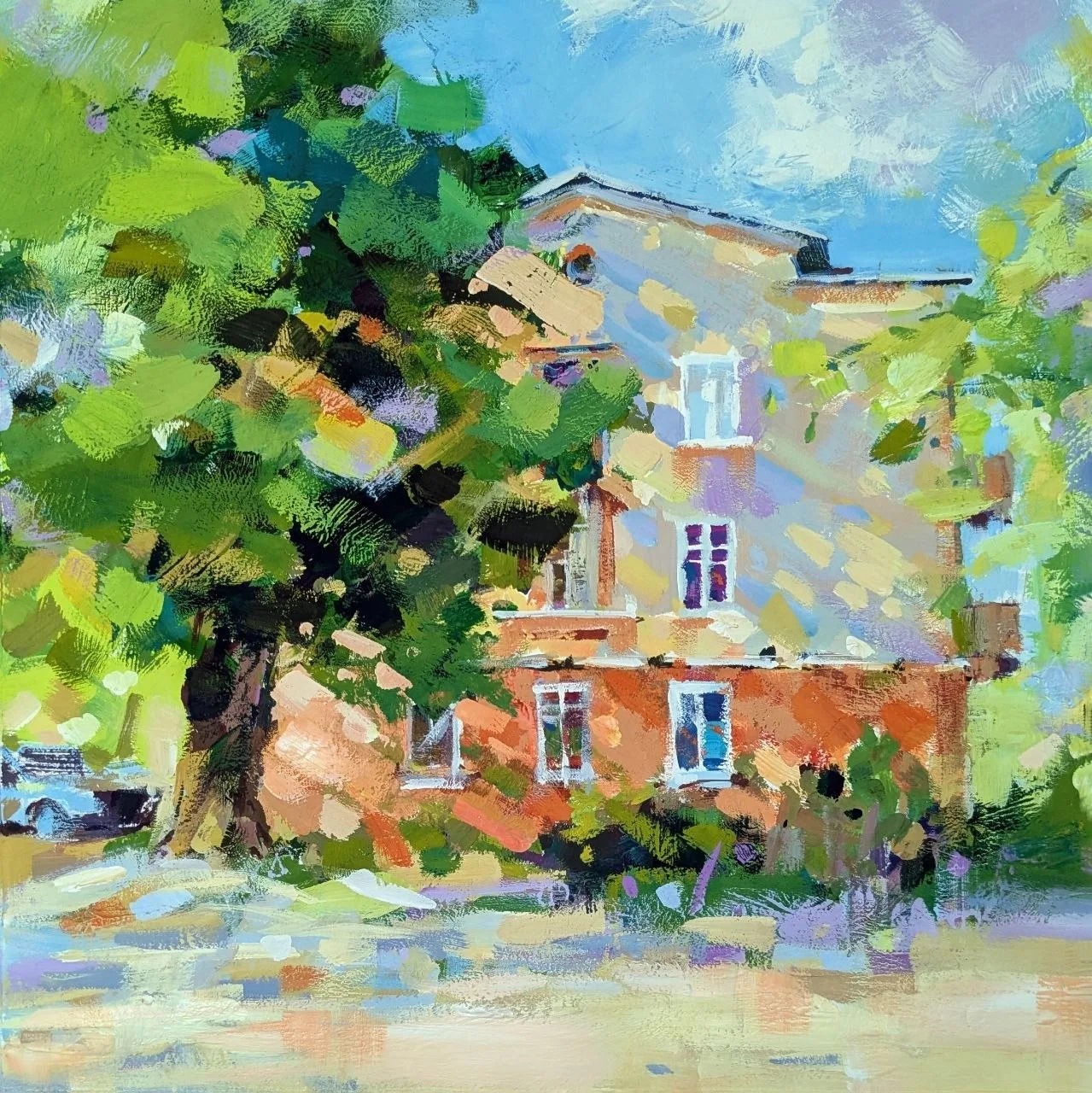 Солнечного лета вам в ленту🌅💚

🎨 Ольга Бражникова. Дом на улице Полины Осипенко. Воронеж, 2026 г.