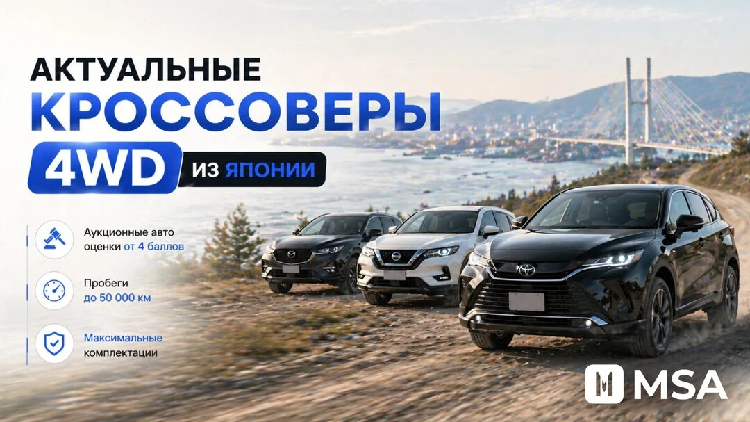 Актуальные подборки кроссоверов 4WD под заказ из Японии  В канале публикуем актуальные подборки авто
