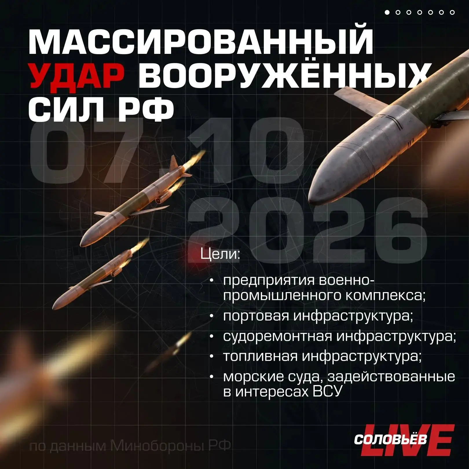 ⚡️🇷🇺🚀 Минувшей ночью #ВС_России нанесли массированный удар высокоточным оружием назе...