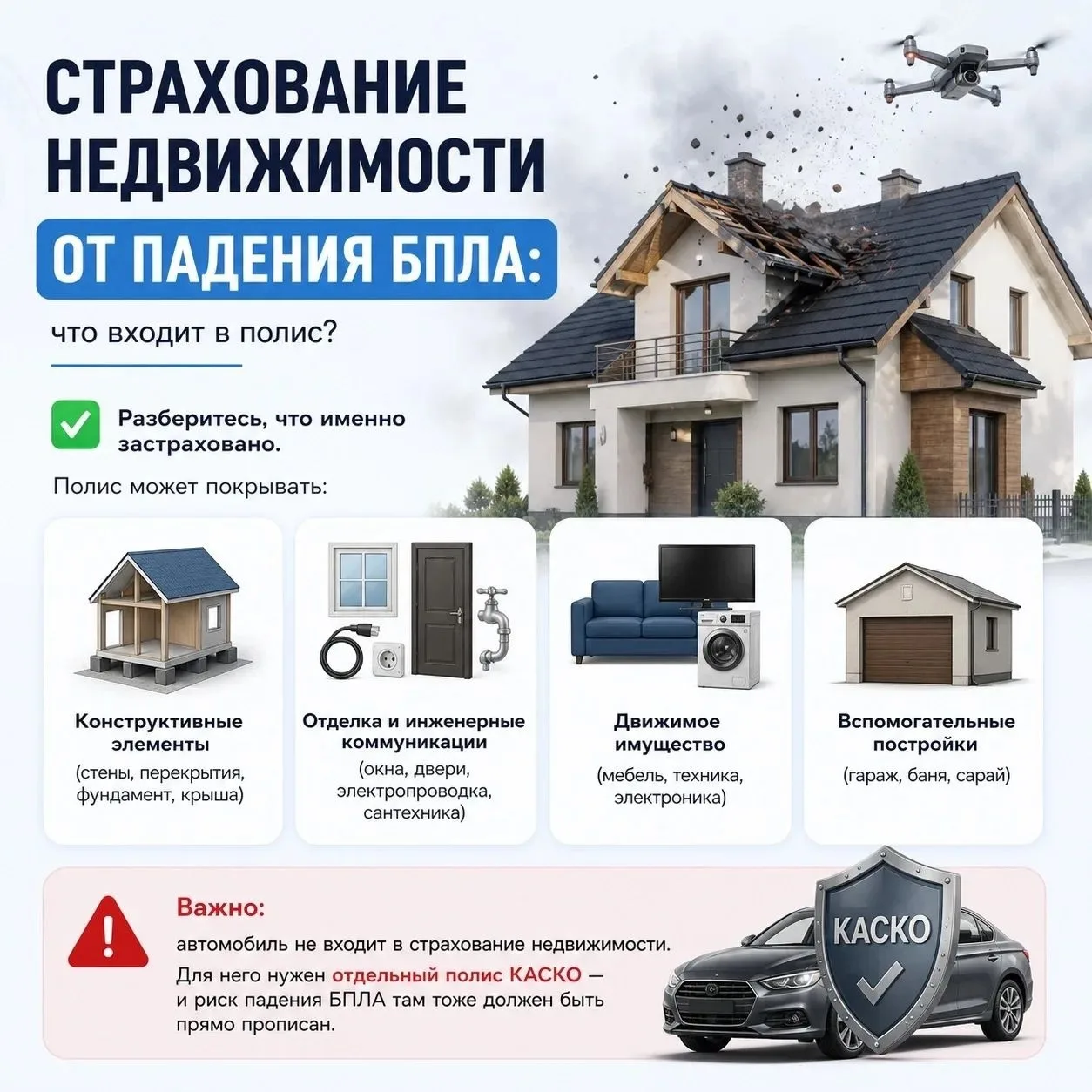 🛡 Защитите своё имущество: страхование от БПЛА, терактов и диверсий!