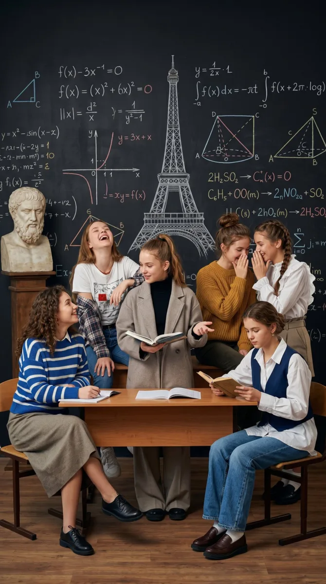 Используй лица девочек с загруженных фото. Гиперреалистичное редакционное фото. Фотореалистичная сту